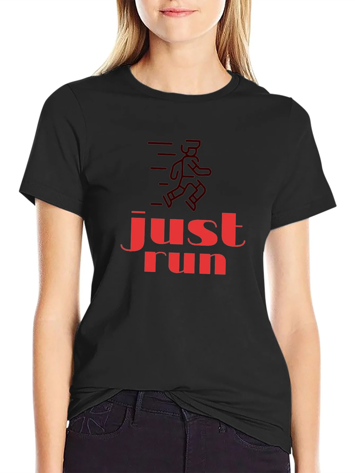 Just Run Graphic T-Shirt - Black product image 2
