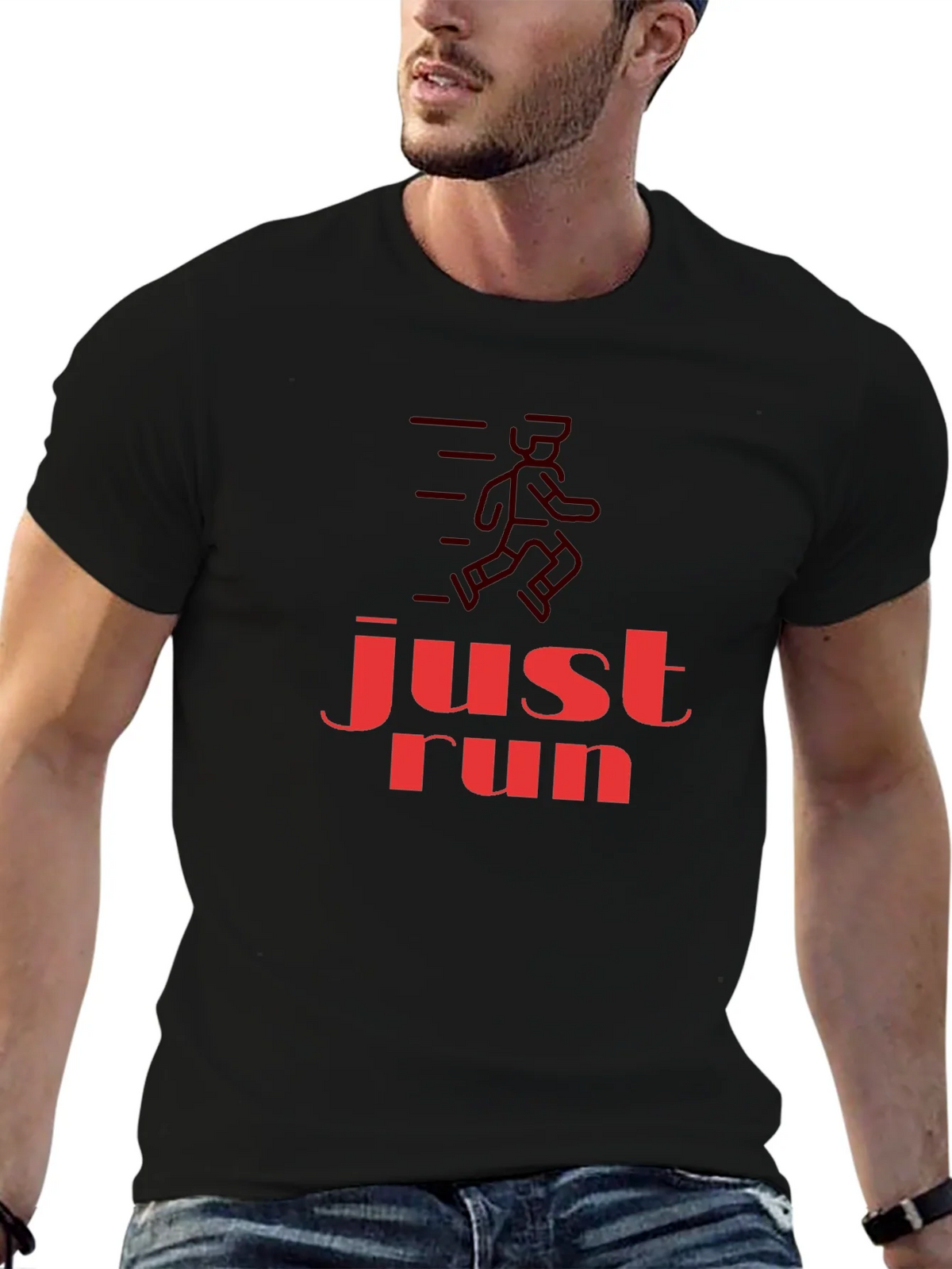 Just Run Graphic T-Shirt - Black product image 6