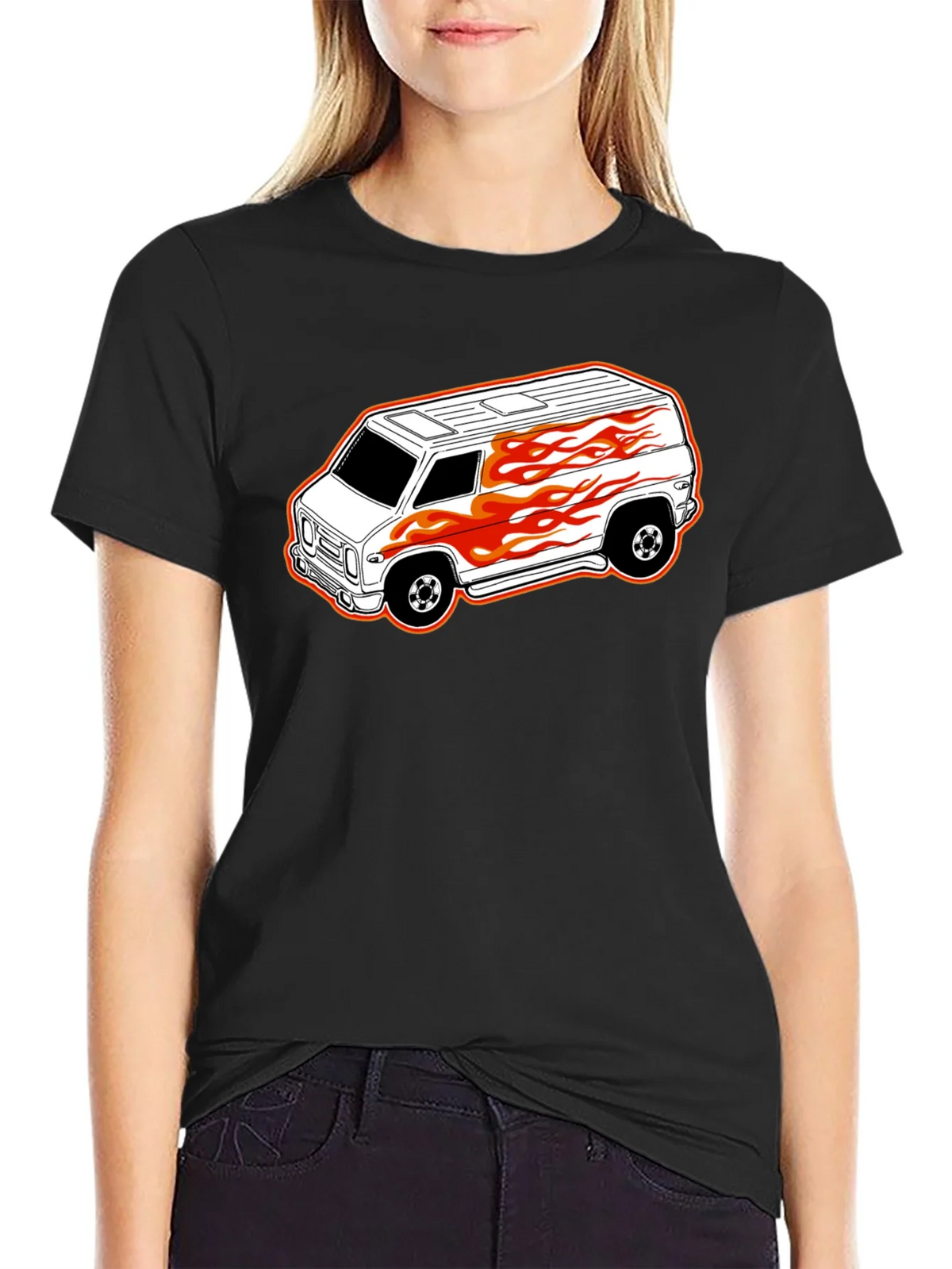 Black T-Shirt with Custom Van Graphic product image 2