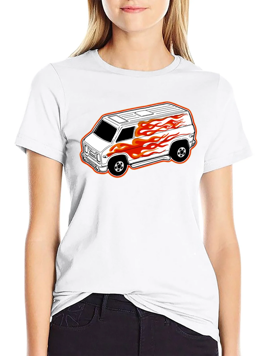 Black T-Shirt with Custom Van Graphic product image 8