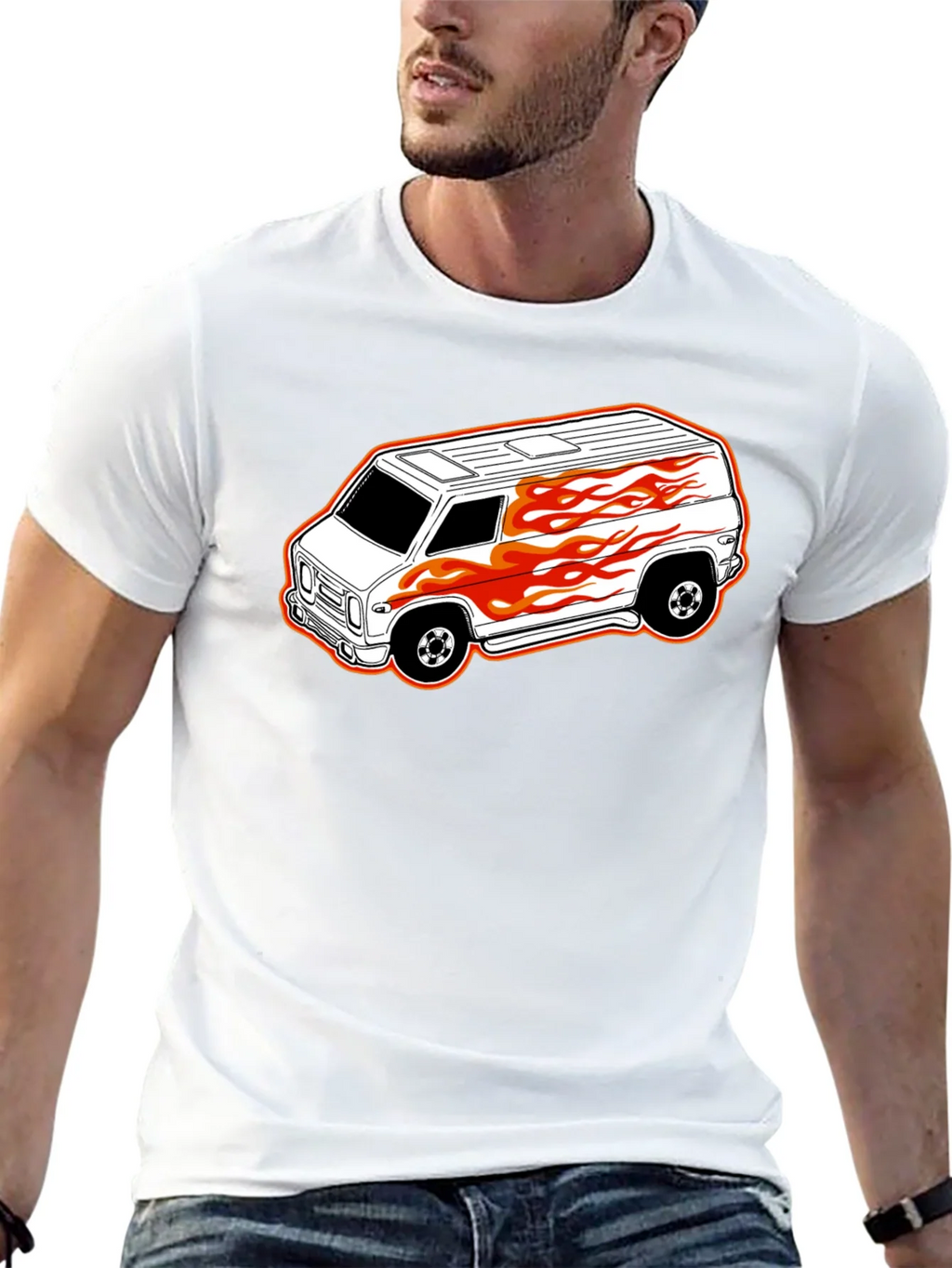 Black T-Shirt with Custom Van Graphic product image 12
