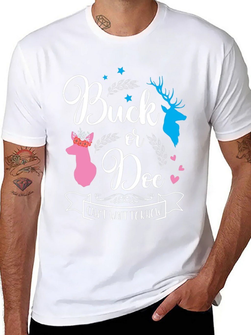 Buck or Doe Gender Reveal T-Shirt product image 6