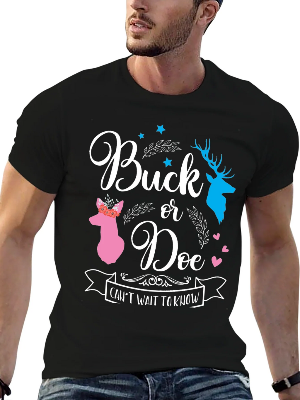 Buck or Doe Gender Reveal T-Shirt product image 5
