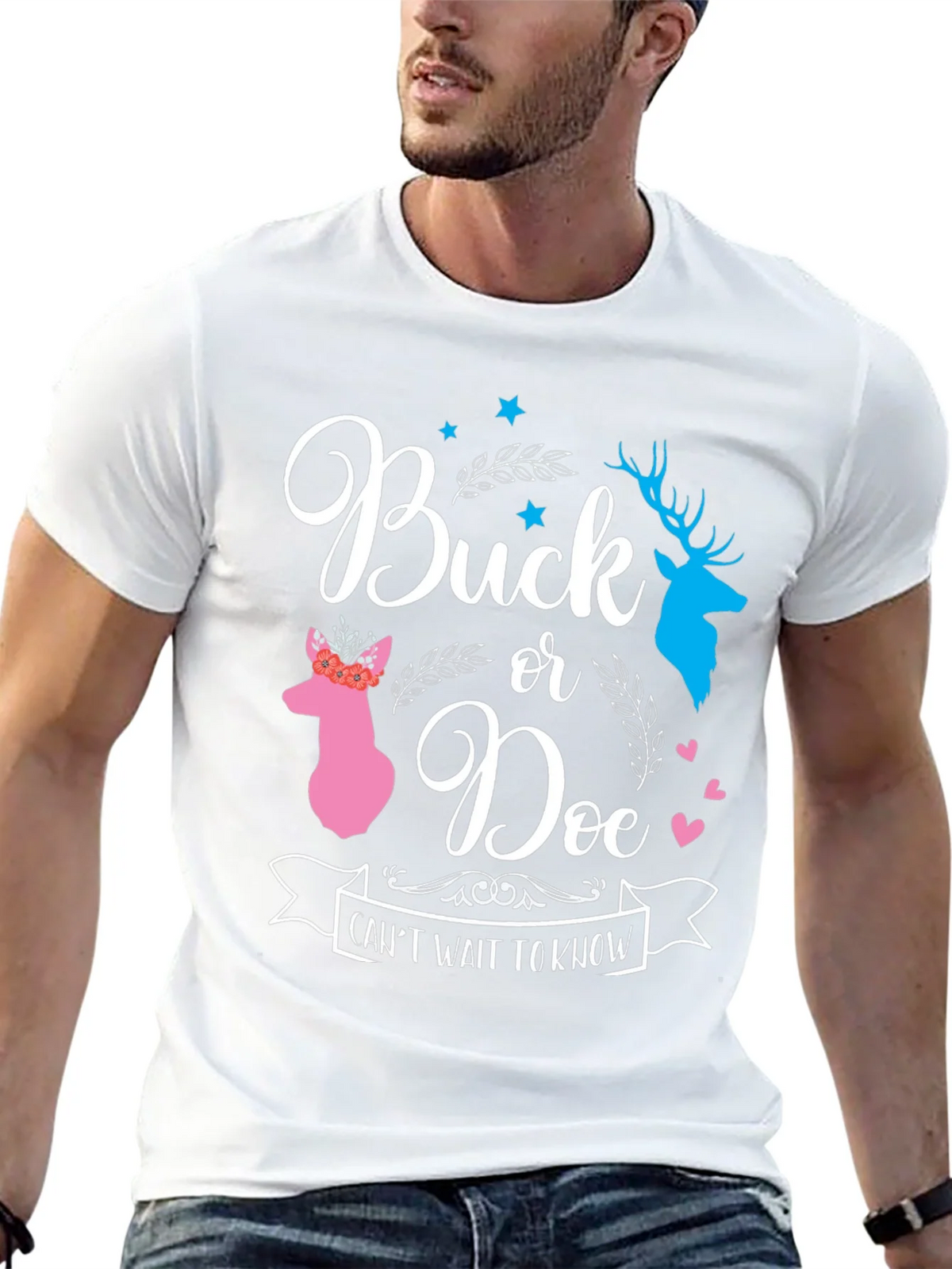 Buck or Doe Gender Reveal T-Shirt product image 11