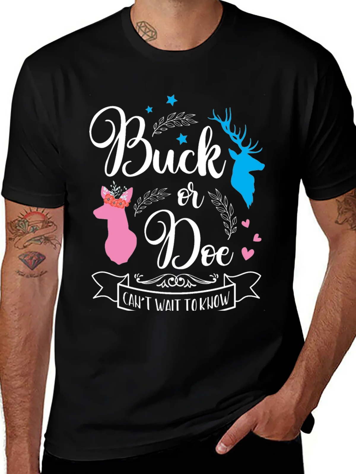 Buck or Doe Gender Reveal T-Shirt product image 1