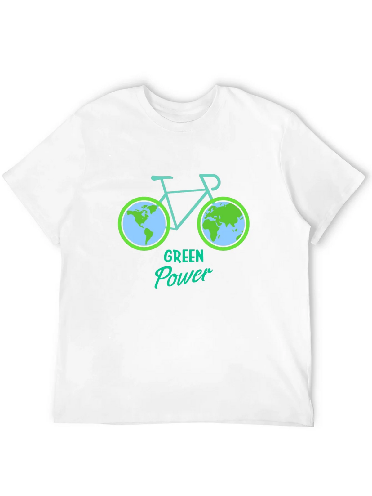 Green Power Earth Bicycle Graphic Tee - Eco Friendly product image 6
