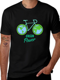 Green Power Earth Bicycle Graphic Tee - Eco Friendly product image 1