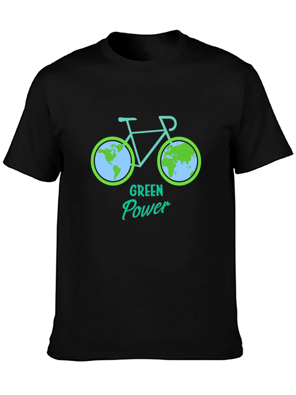 Green Power Earth Bicycle Graphic Tee - Eco Friendly product image 2