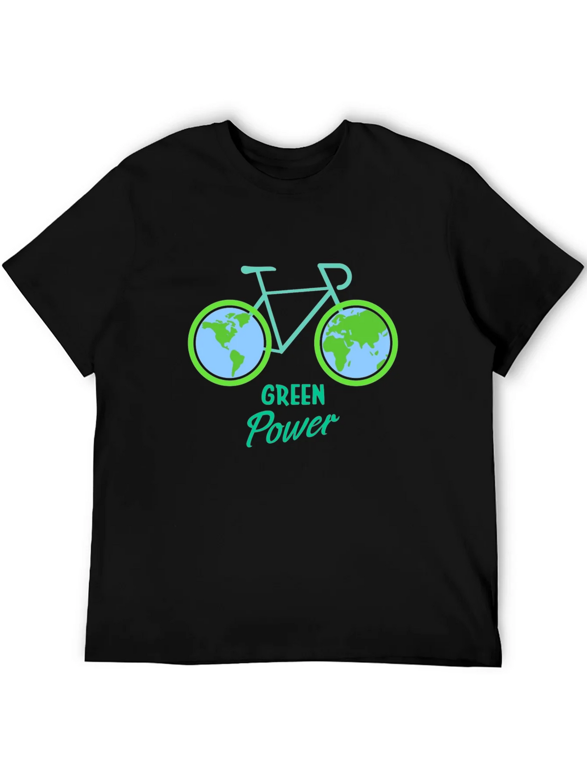 Green Power Earth Bicycle Graphic Tee - Eco Friendly product image 4