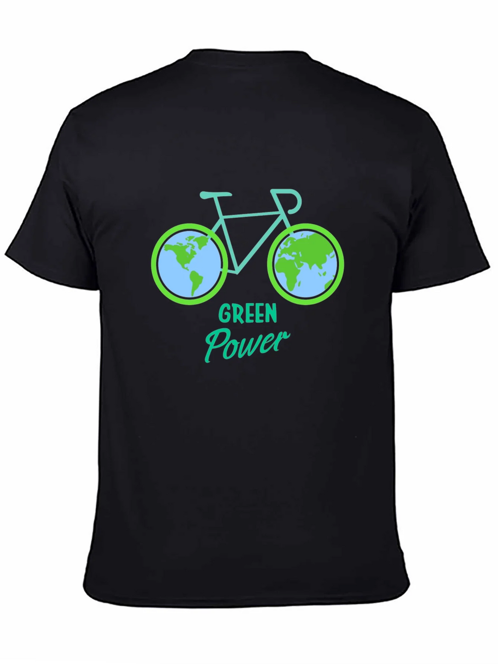 Green Power Earth Bicycle Graphic Tee - Eco Friendly product image 3