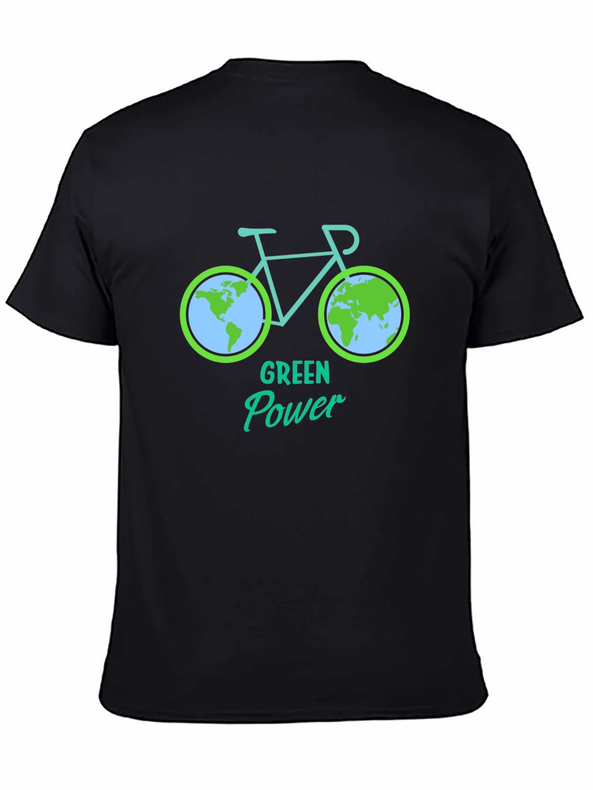 Green Power Earth Bicycle Graphic Tee - Eco Friendly product image 3