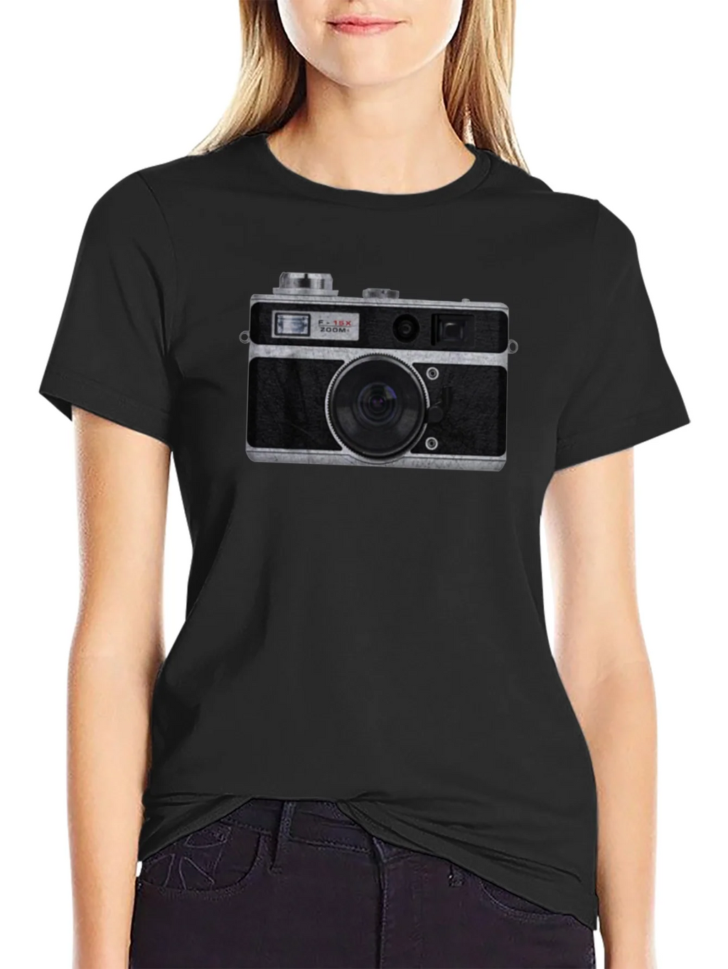 Retro Camera Graphic T-Shirt - Black product image 2