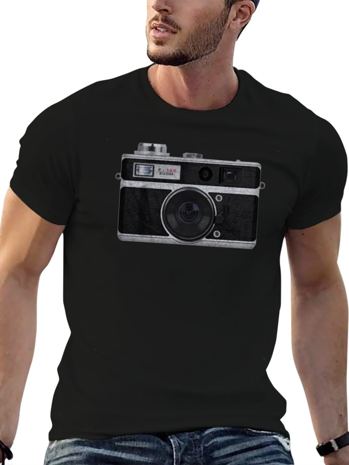 Retro Camera Graphic T-Shirt - Black product image 4