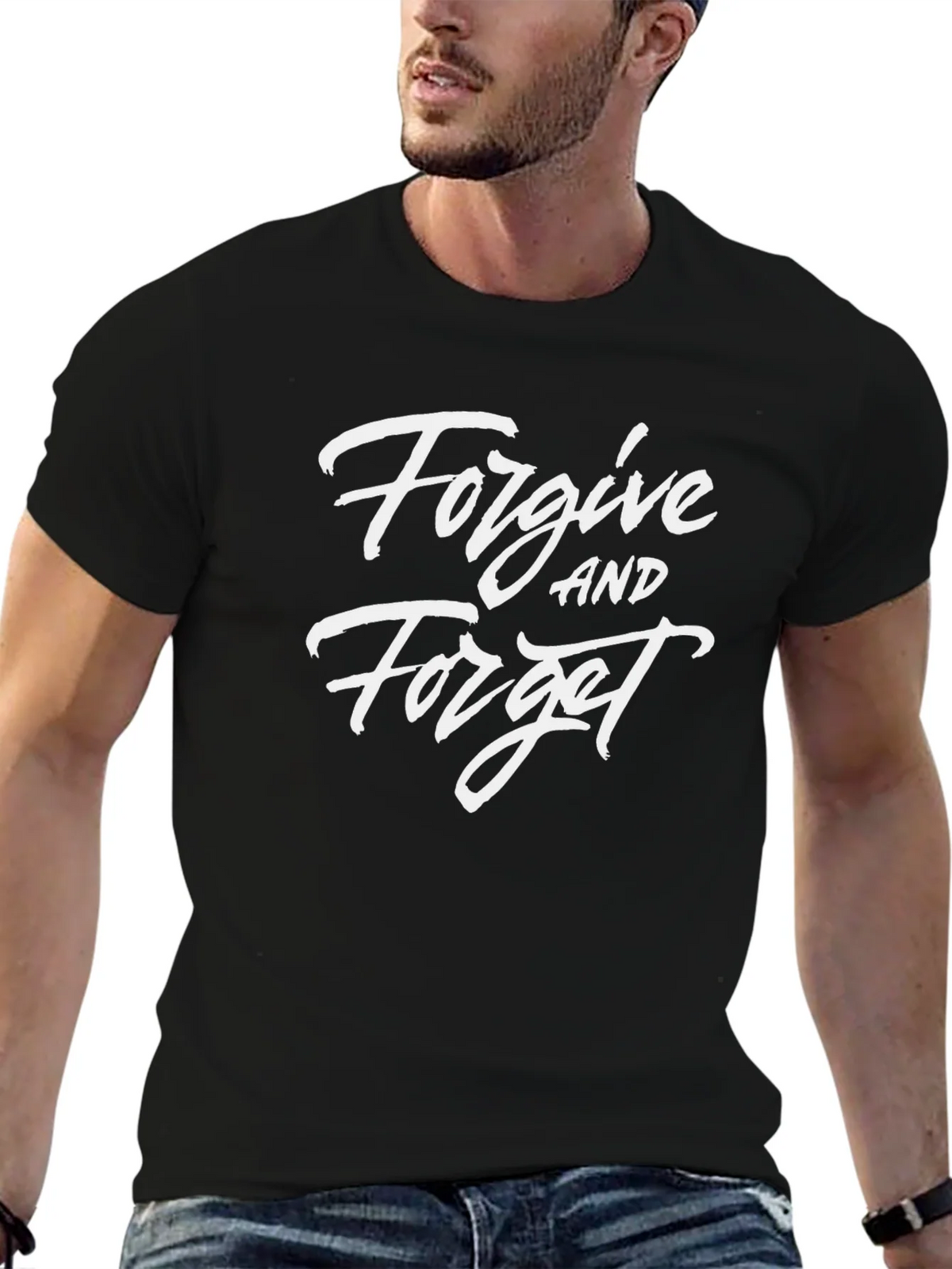 Forgive and Forget Black Graphic Tee product image 6
