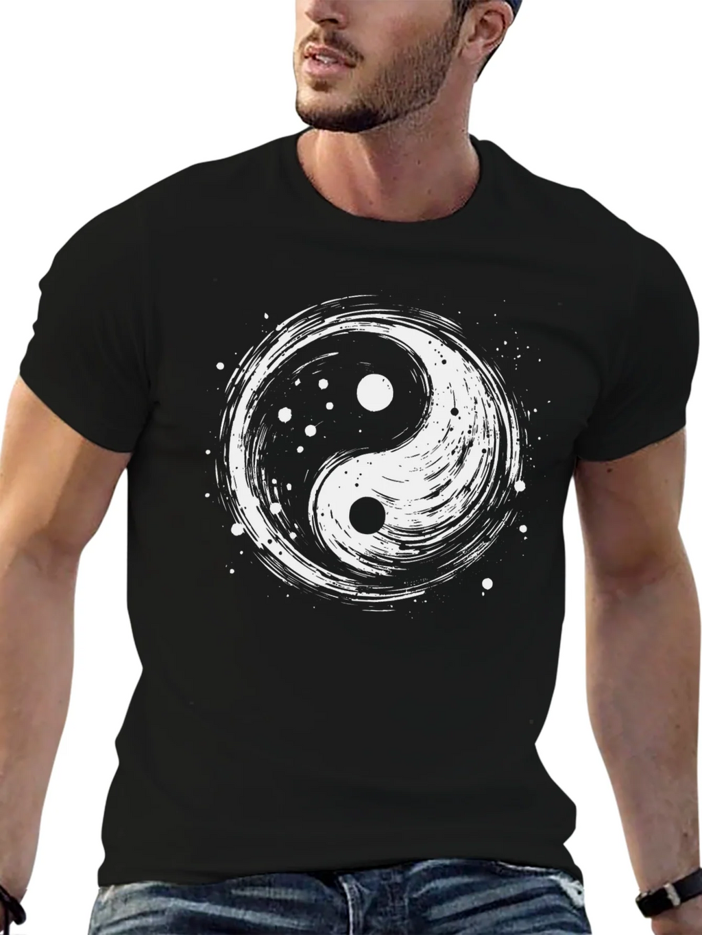 Yin Yang Graphic T-Shirt - Black Cotton Tee product image 6