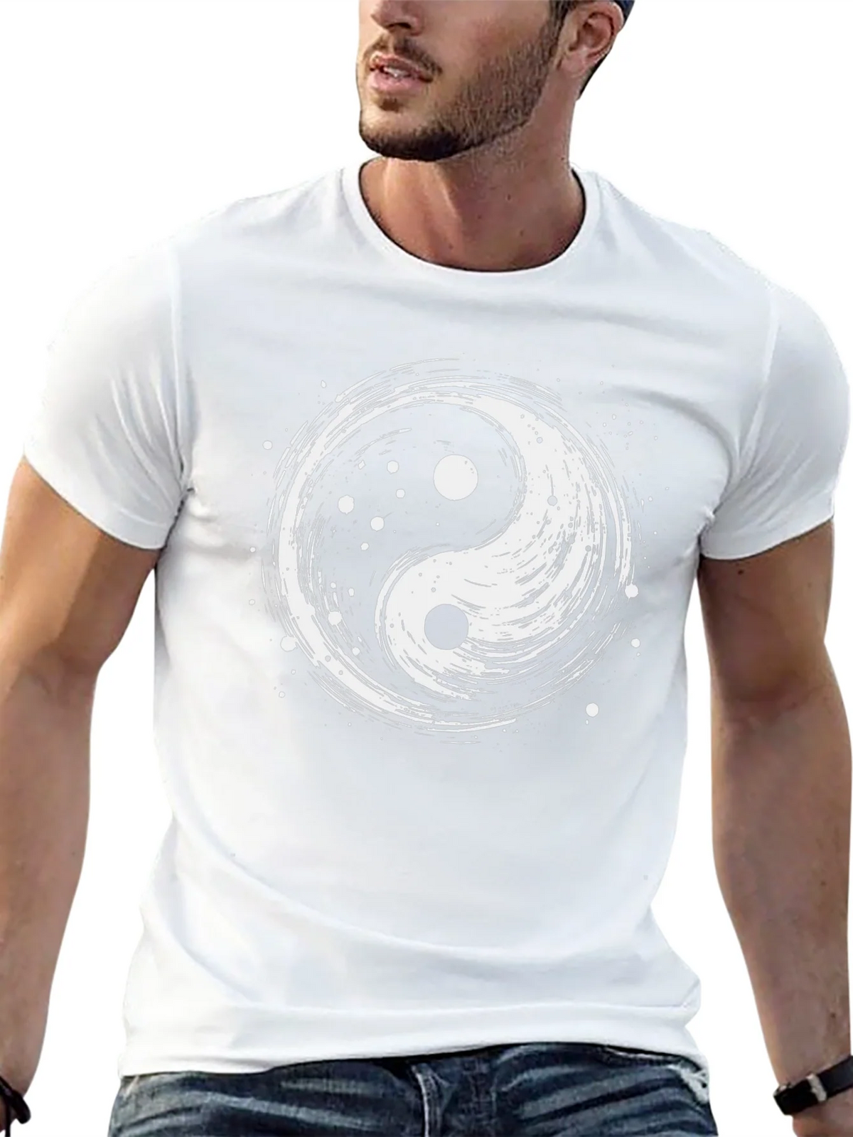 Yin Yang Graphic T-Shirt - Black Cotton Tee product image 12