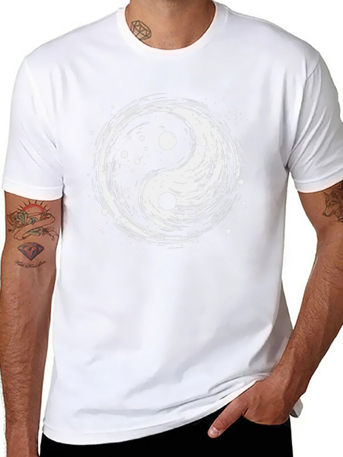 Yin Yang Graphic T-Shirt - Black Cotton Tee product image 7