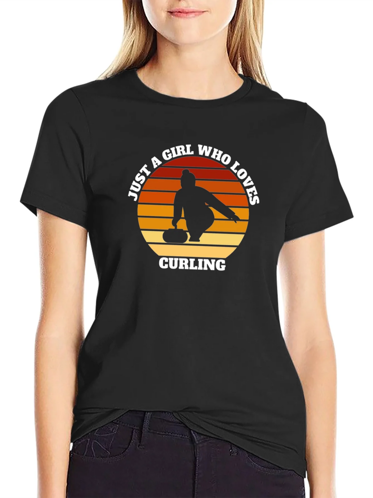Curling Girl T-Shirt - Just A Who Loves Tee product image 1