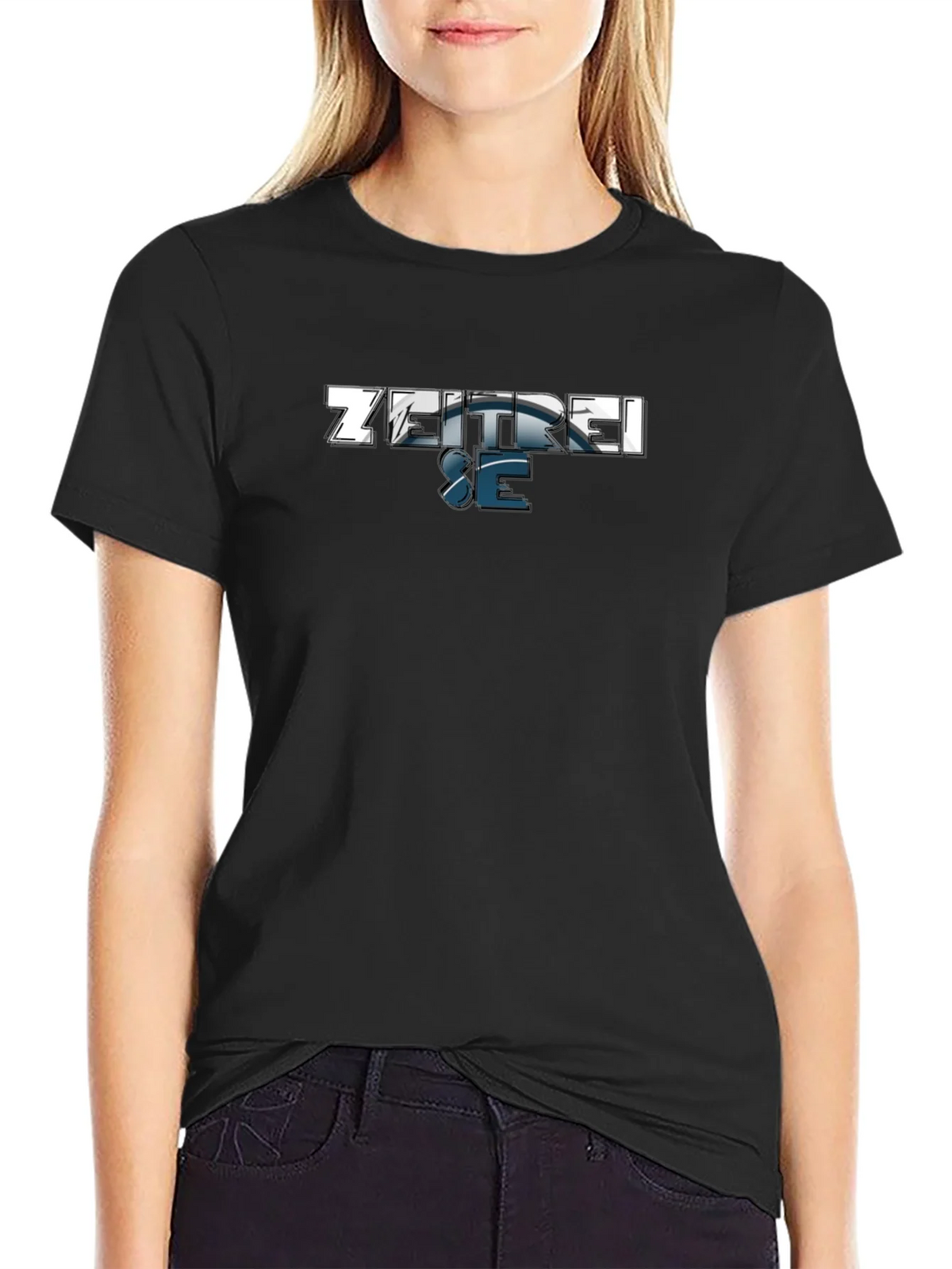Zeitfrei SE Graphic T-Shirt - Black Cotton Blend product image 2