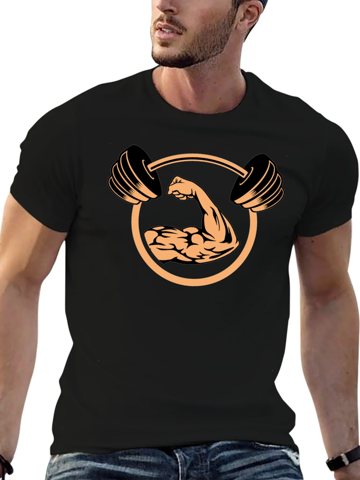 Muscle Gym T-Shirt - Fitness Design Black Tee product image 6