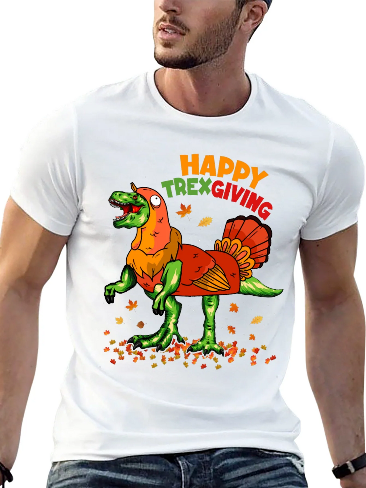 Happy Trexgiving T-Shirt Funny Thanksgiving Turkey Dinosaur product image 12