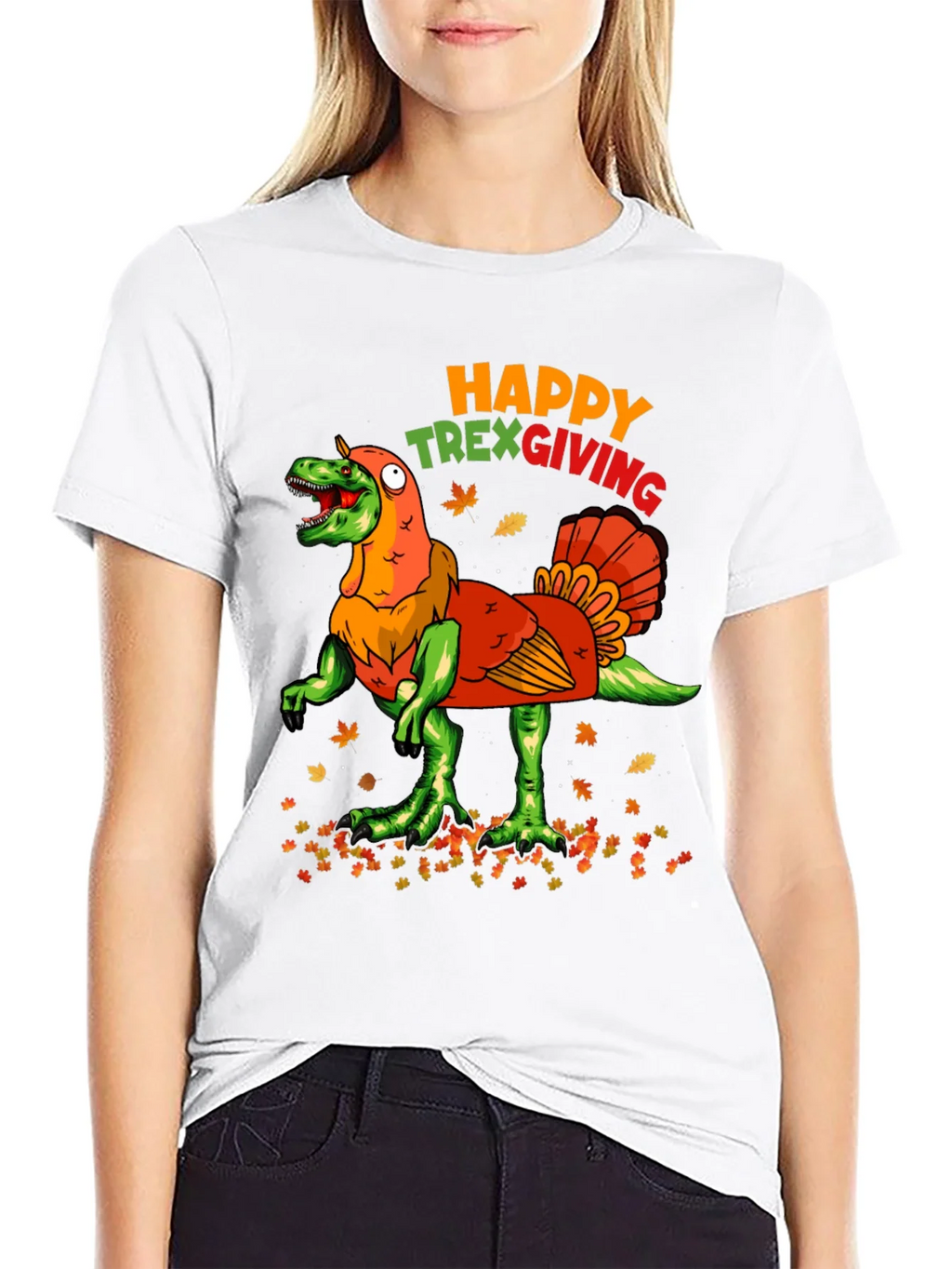 Happy Trexgiving T-Shirt Funny Thanksgiving Turkey Dinosaur product image 8
