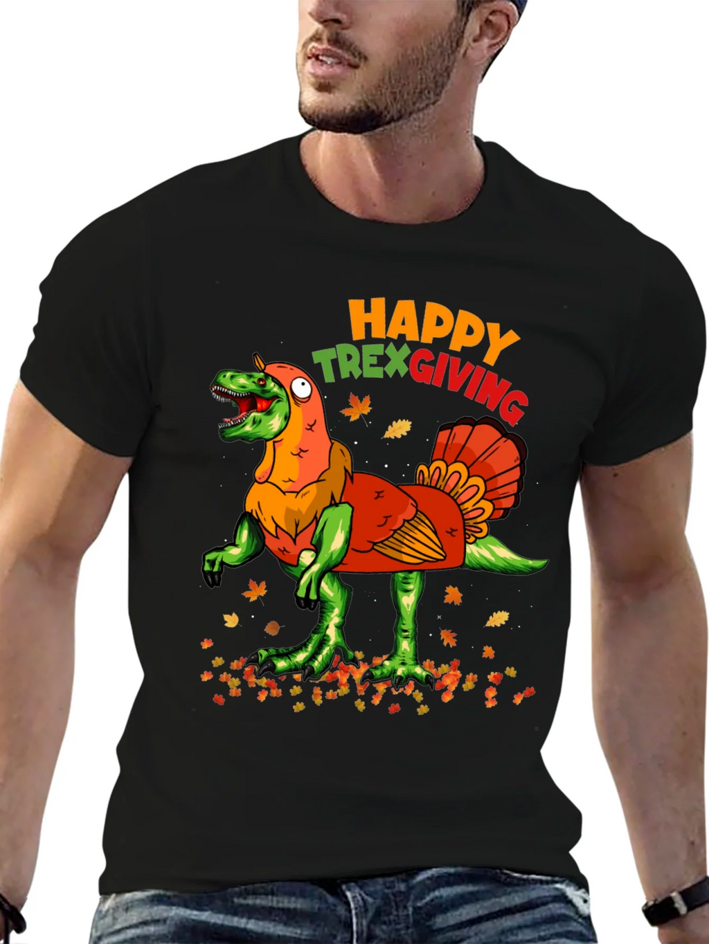 Happy Trexgiving T-Shirt Funny Thanksgiving Turkey Dinosaur product image 6