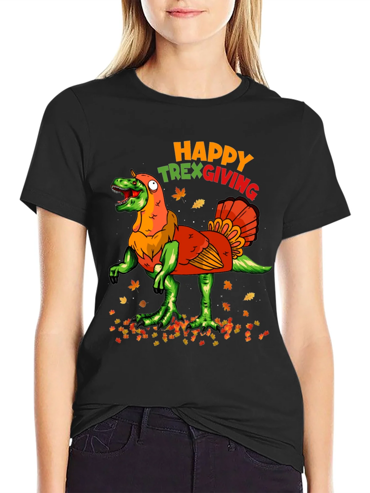Happy Trexgiving T-Shirt Funny Thanksgiving Turkey Dinosaur product image 2
