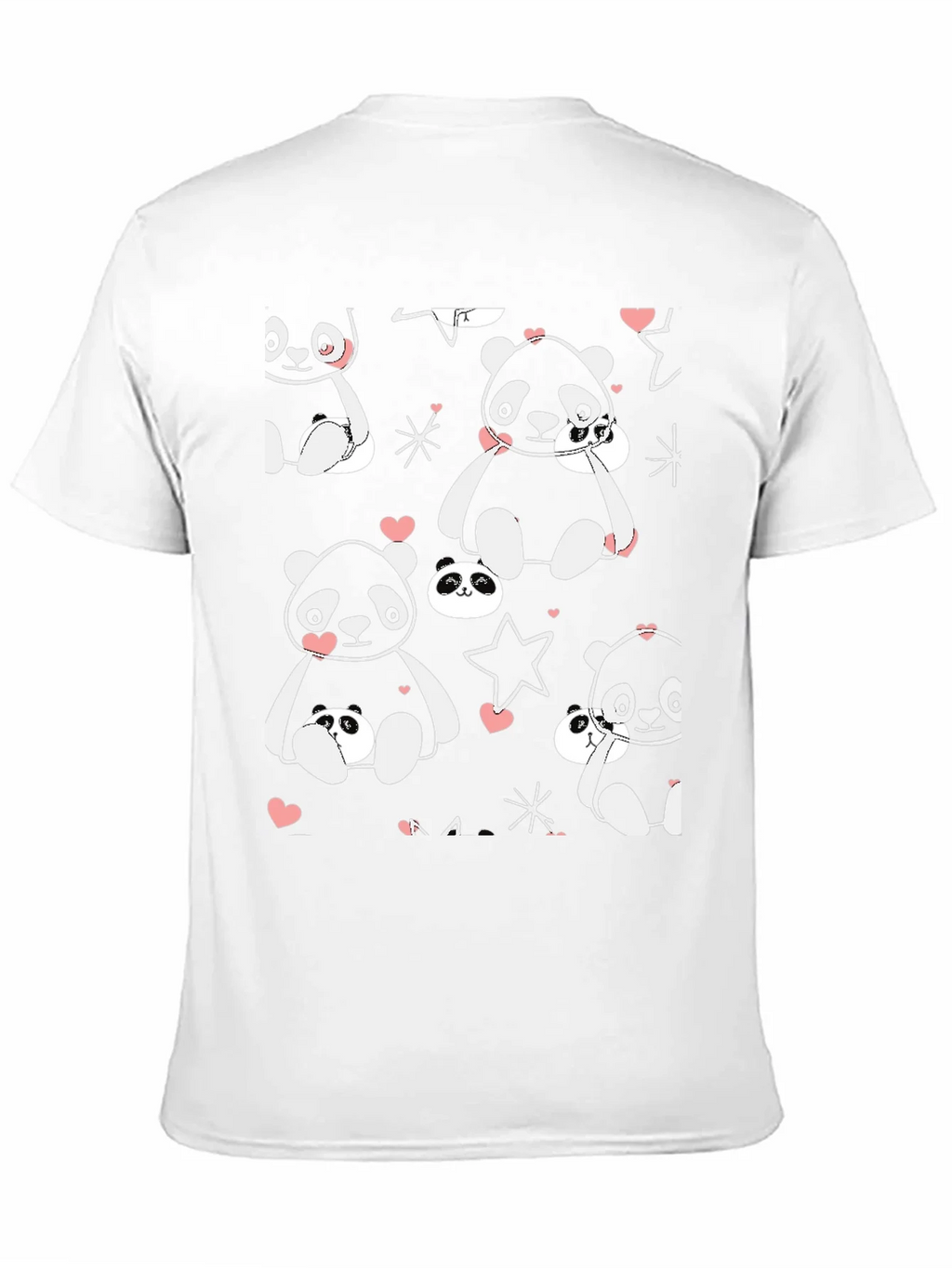 Cute Panda Print Black T-Shirt product image 9