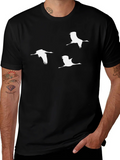 Mens Crane Graphic T-Shirt - Black product image 1