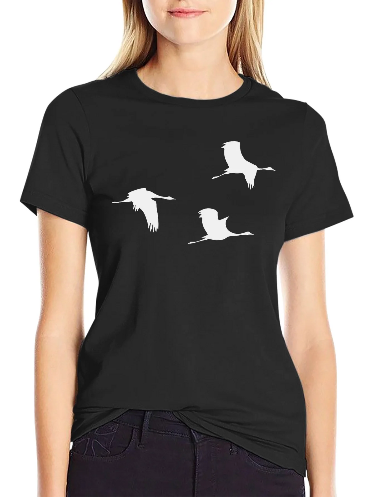 Mens Crane Graphic T-Shirt - Black product image 2