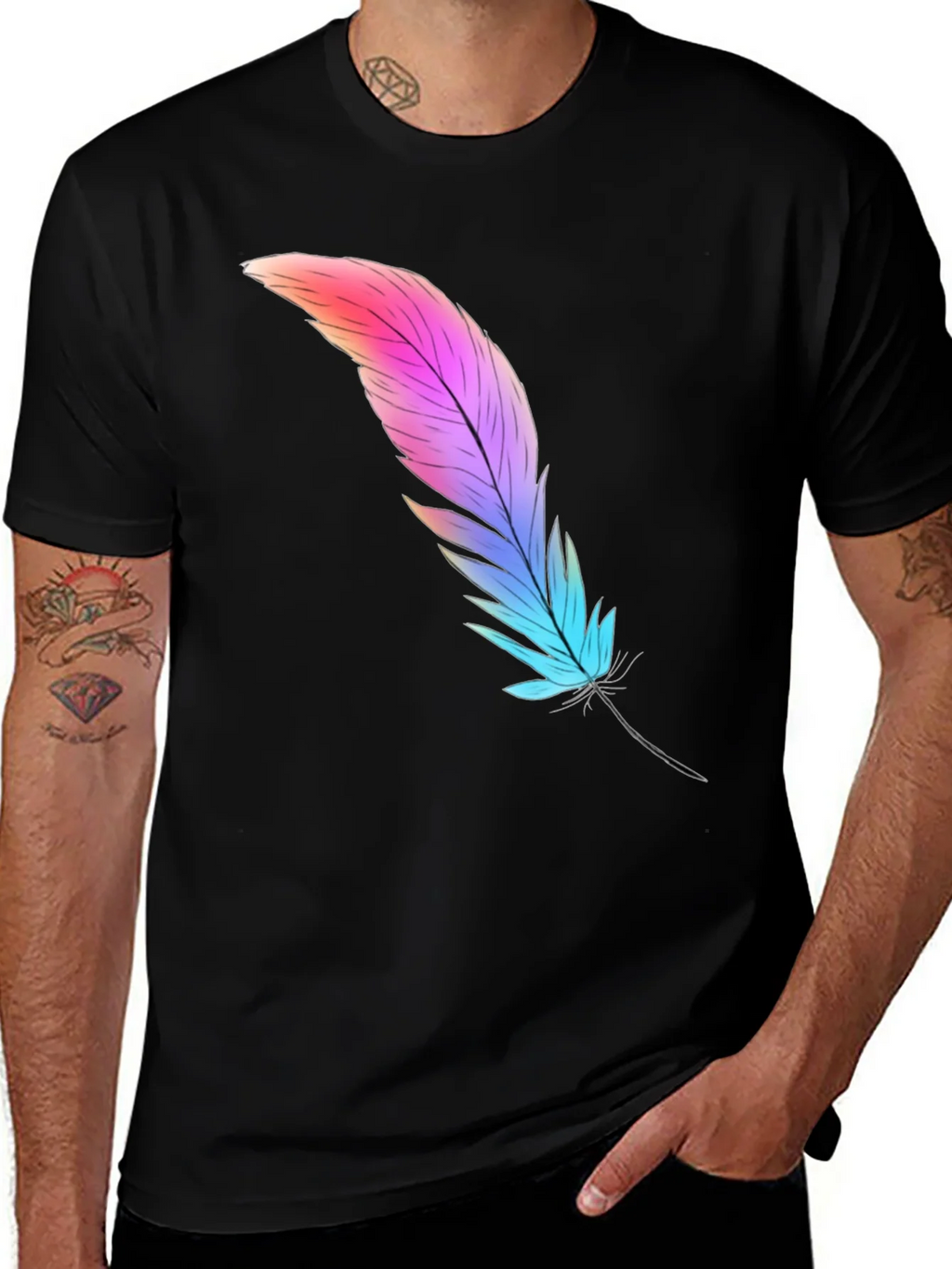 Feather Graphic Tee - Soft Cotton Blend product image 1