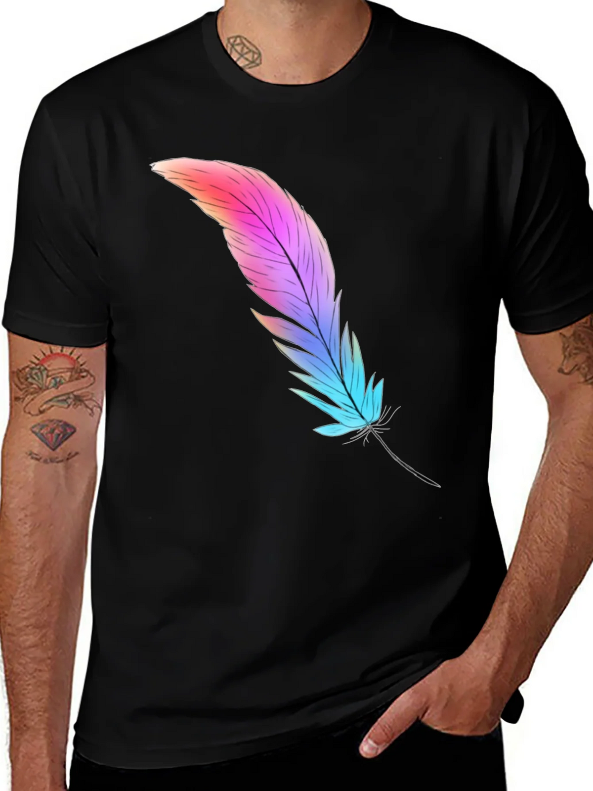 Feather Graphic Tee - Soft Cotton Blend product image 1