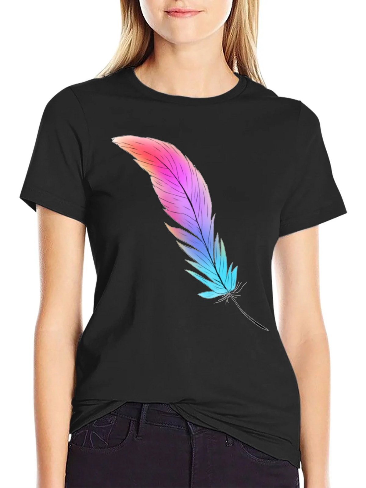Feather Graphic Tee - Soft Cotton Blend product image 2
