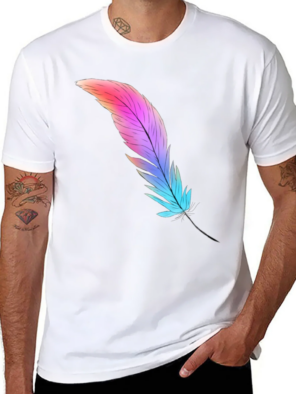 Feather Graphic Tee - Soft Cotton Blend product image 6