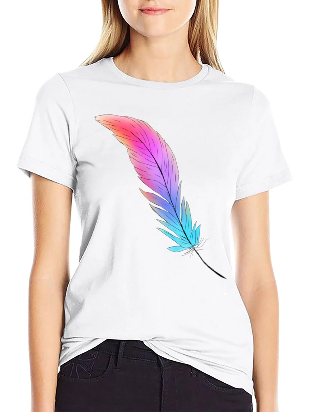Feather Graphic Tee - Soft Cotton Blend product image 7