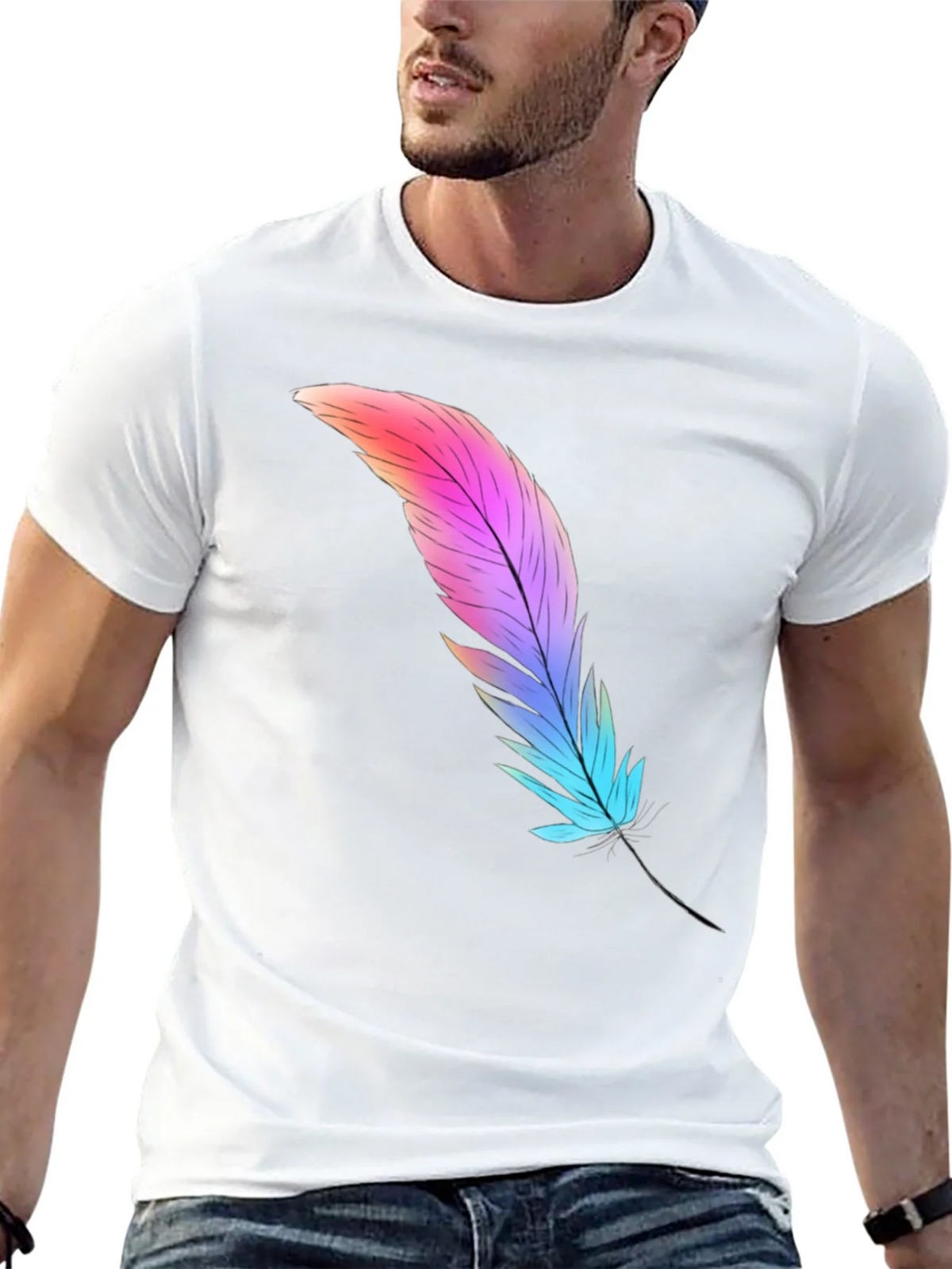 Feather Graphic Tee - Soft Cotton Blend product image 11