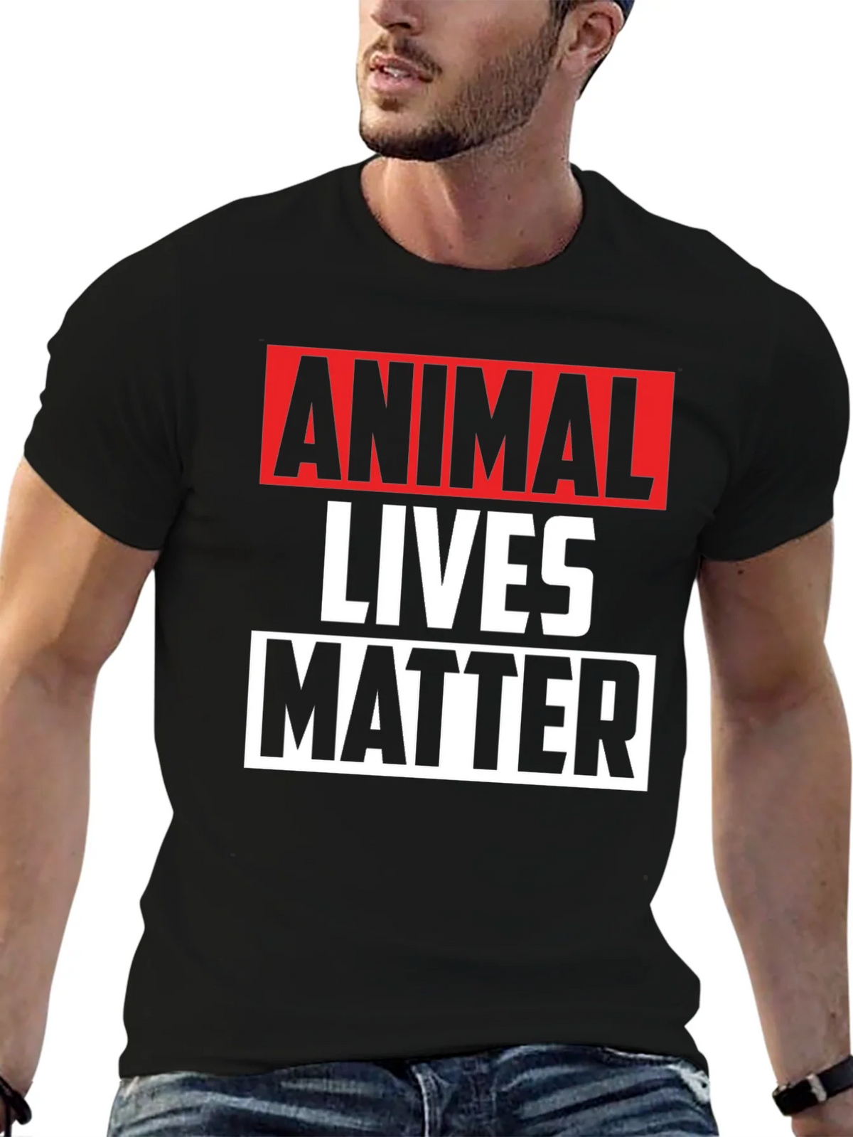 Animal Lives Matter Graphic Tee - Black Unisex T-Shirt product image 6