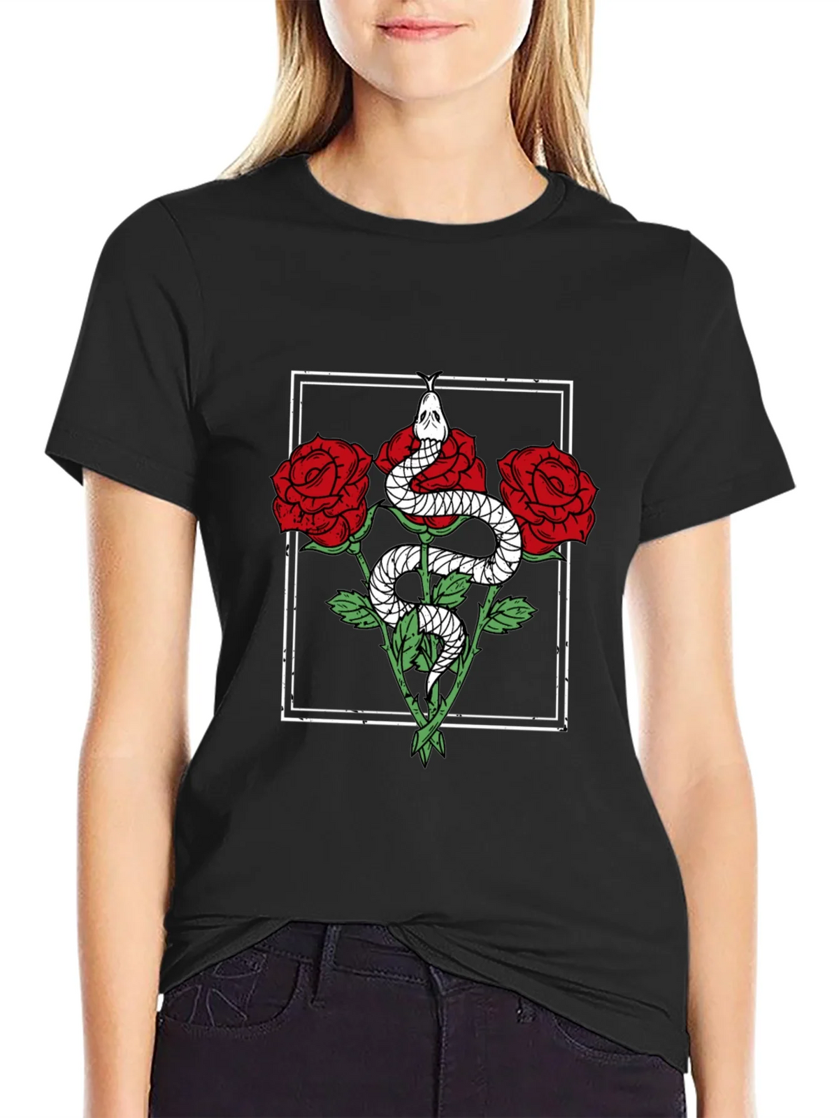 Snake & Roses Graphic Tee product image 2