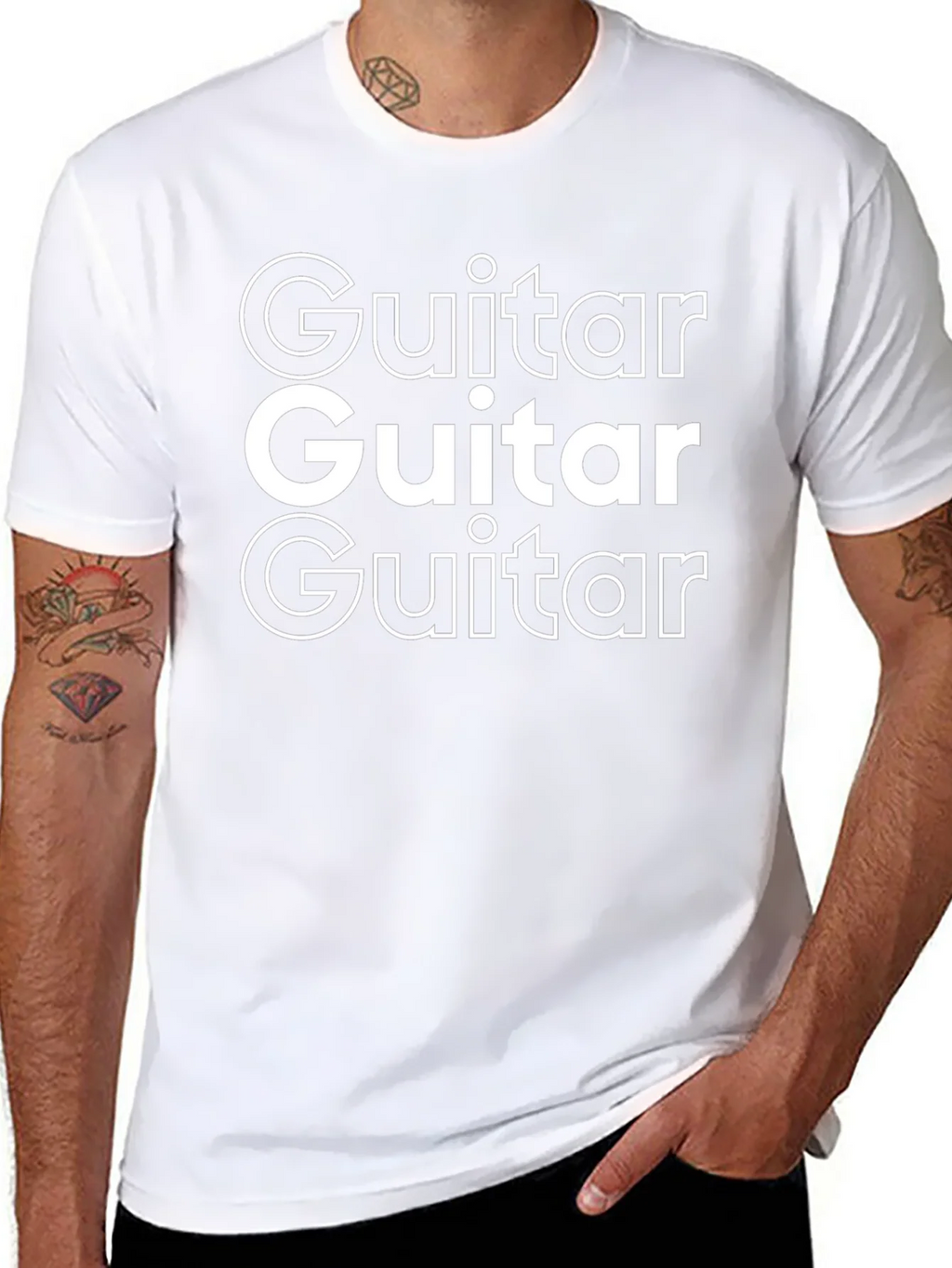 Guitar Tee - Black Cotton T-Shirt product image 7