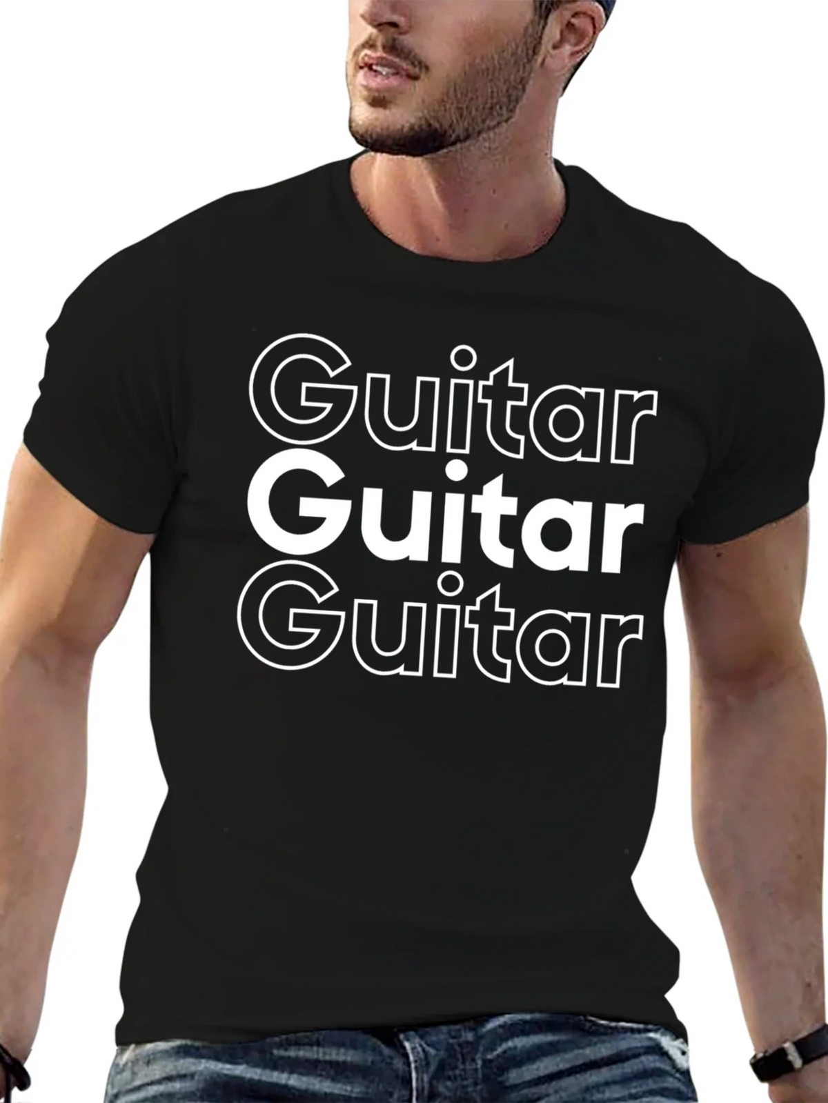 Guitar Tee - Black Cotton T-Shirt product image 6