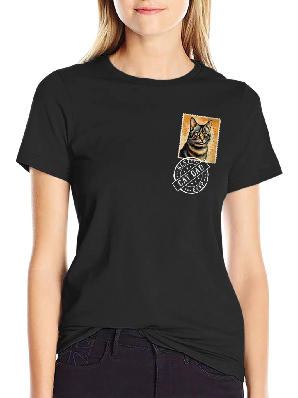 Best Cat Dad Ever Black T-Shirt product image 2