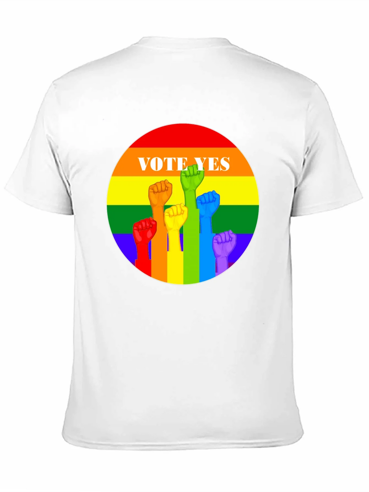 Vote Yes Pride T-Shirt - Rainbow Fist Design product image 5