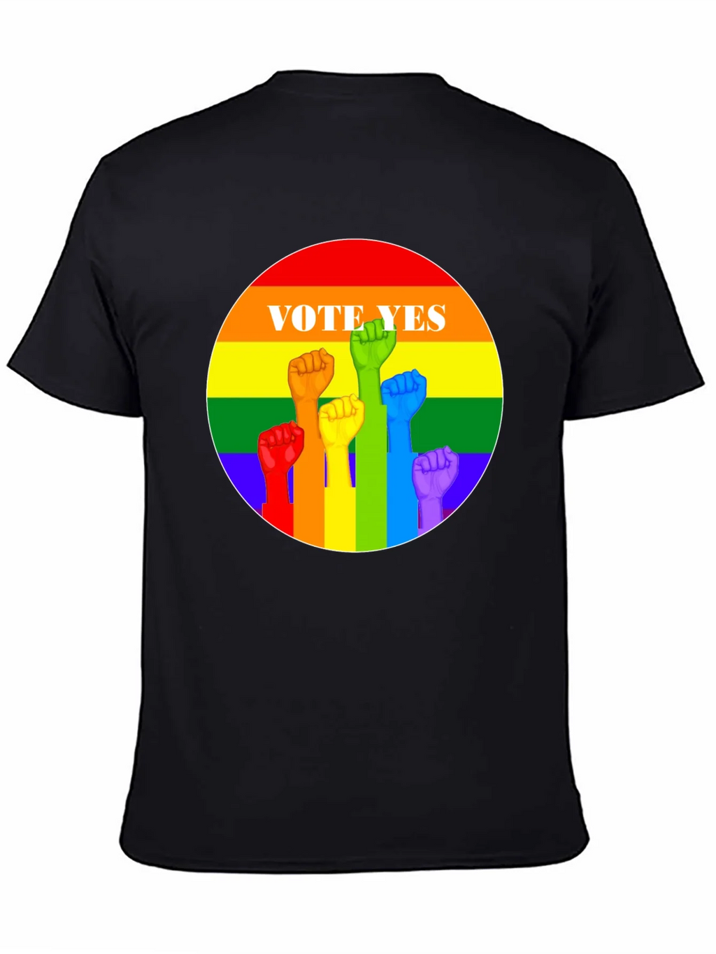 Vote Yes Pride T-Shirt - Rainbow Fist Design product image 2