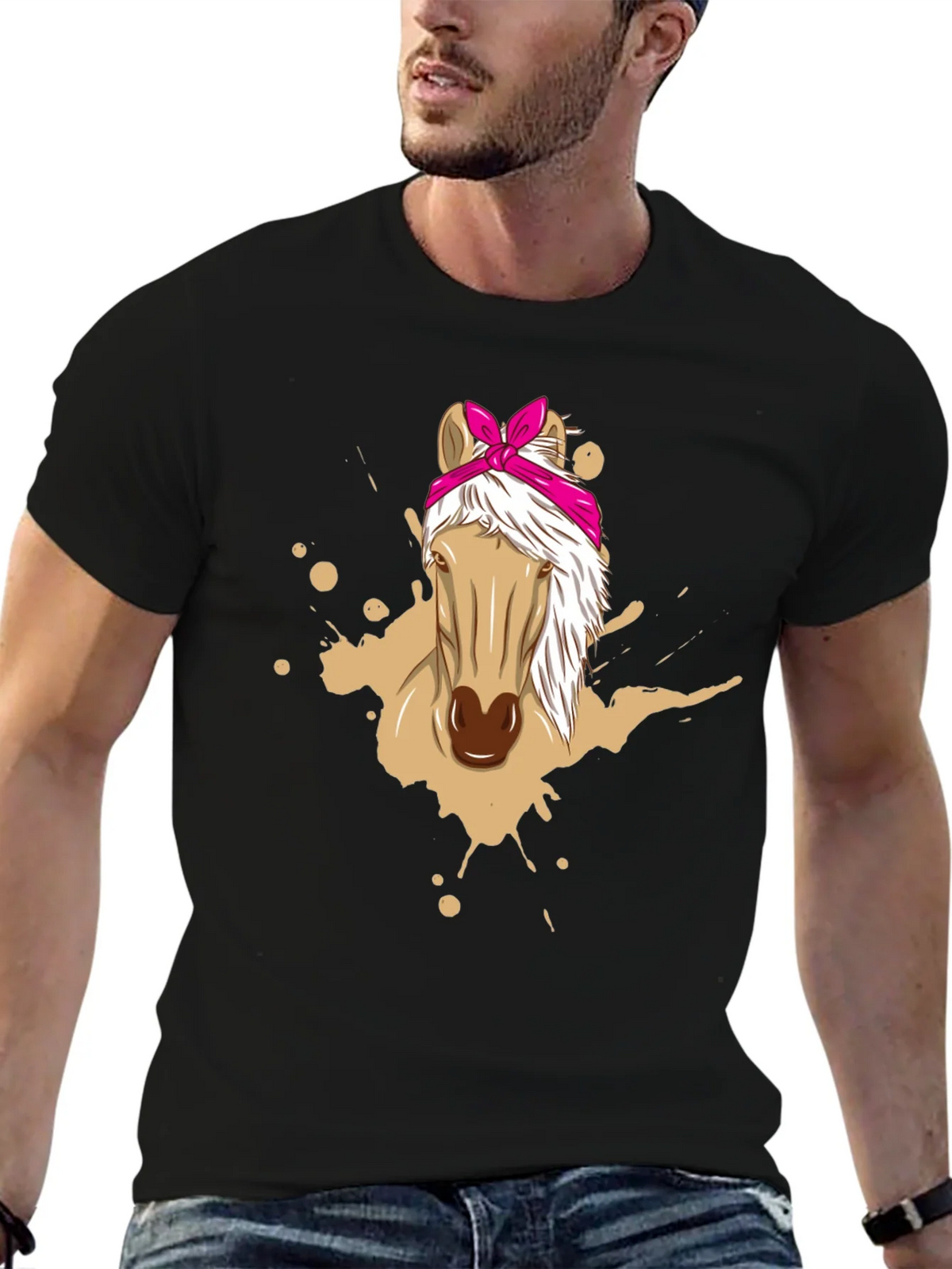 Horse Bandana Graphic Tee - Mens Black T-Shirt product image 4