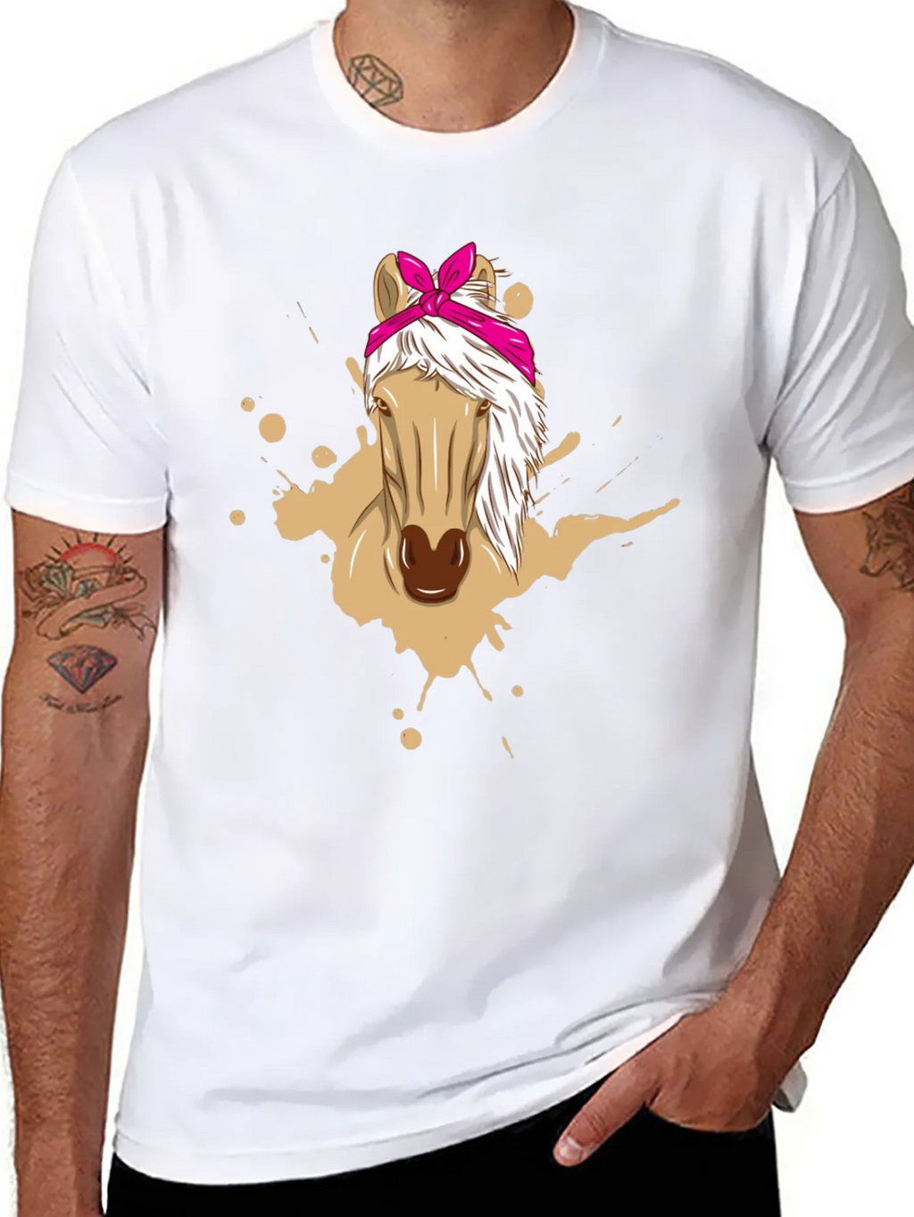 Horse Bandana Graphic Tee - Mens Black T-Shirt product image 5