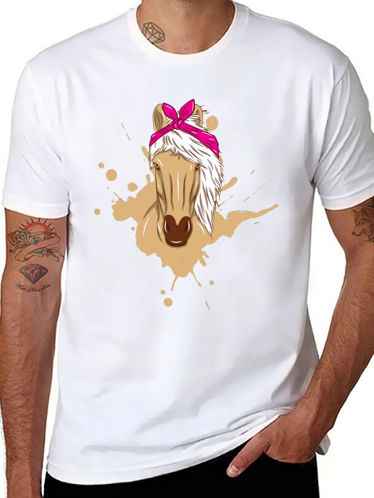 Horse Bandana Graphic Tee - Mens Black T-Shirt product image 5