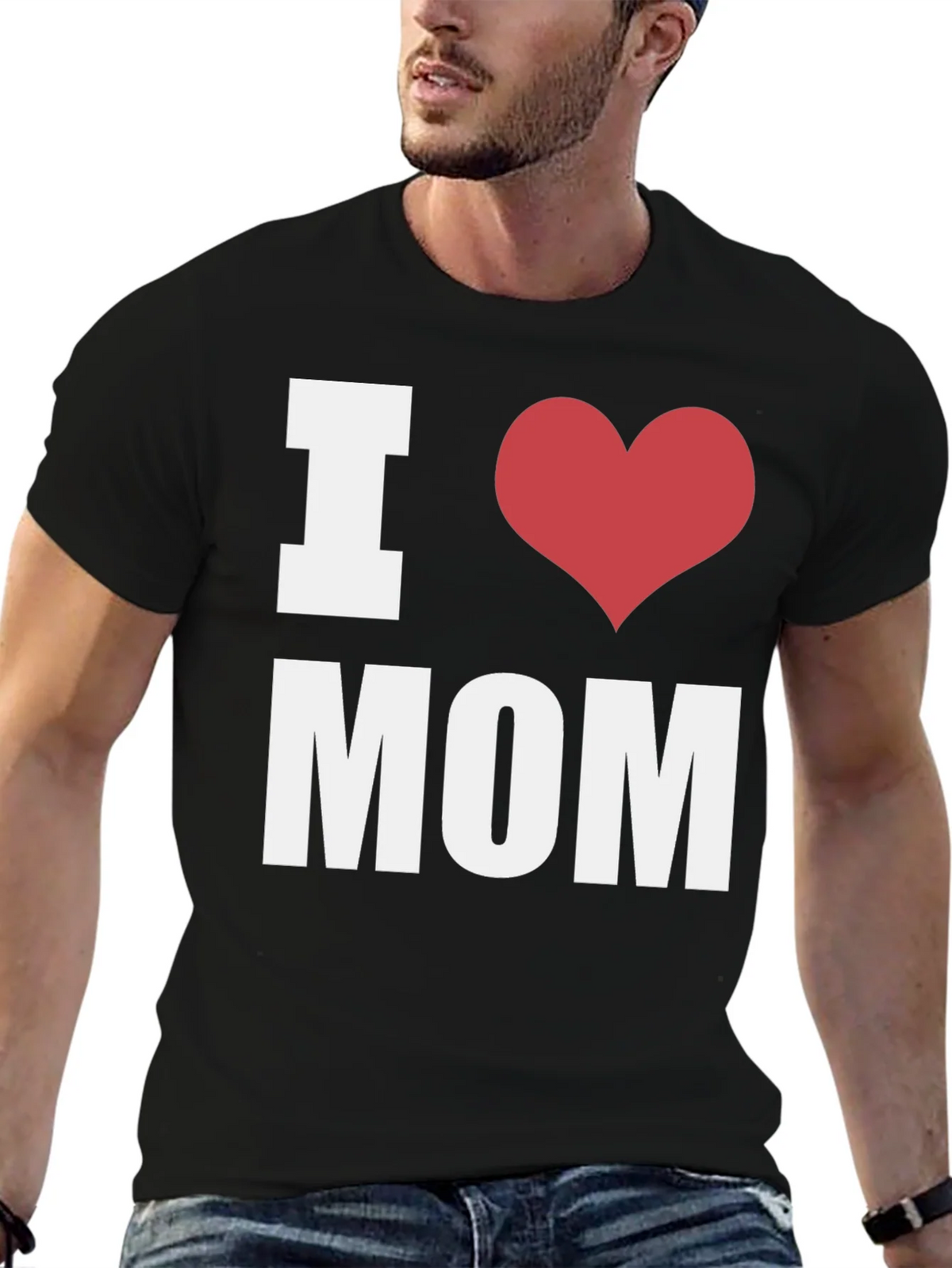 I Heart Mom T-Shirt - Black - Mens Fashion product image 6
