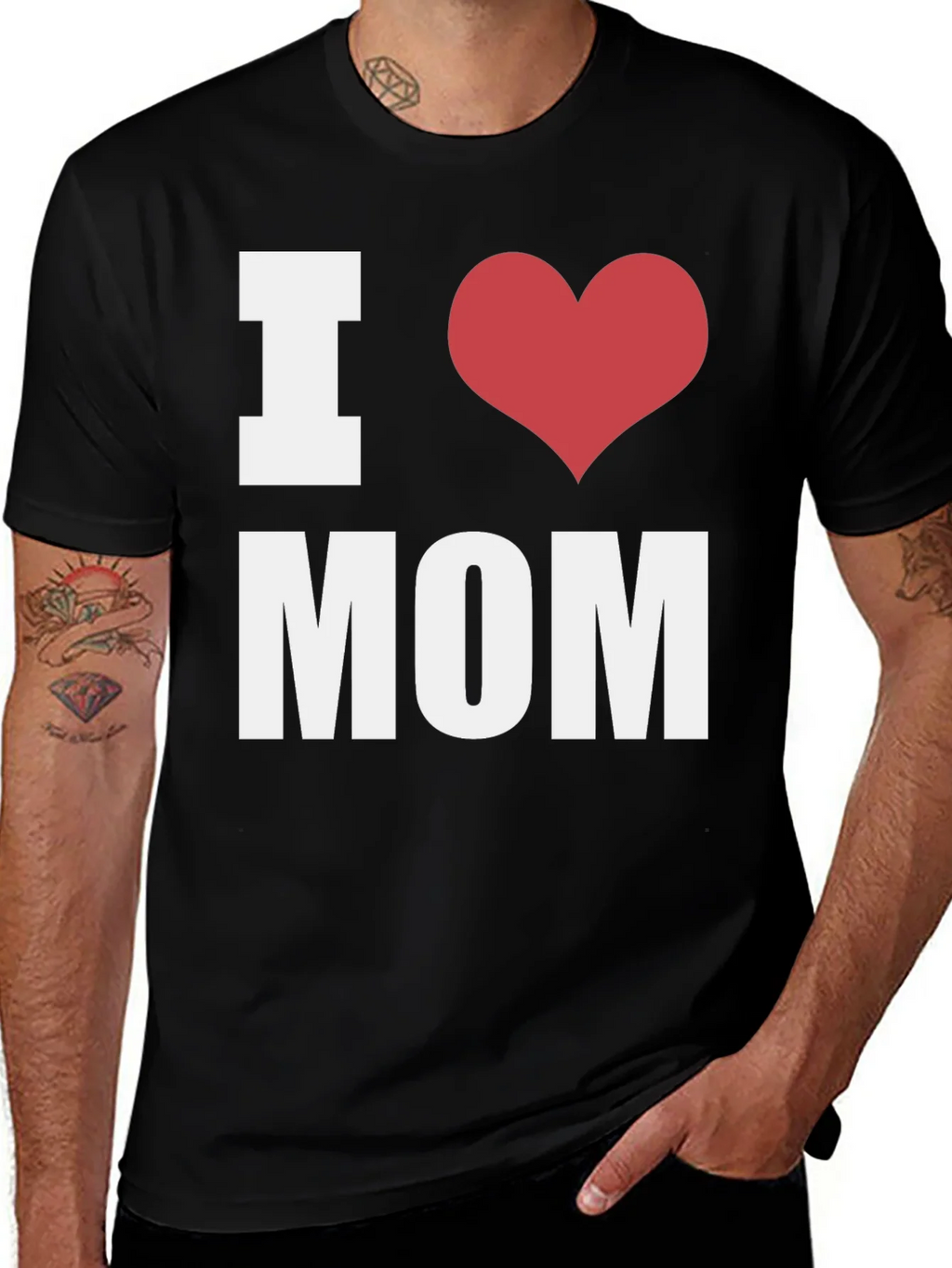 I Heart Mom T-Shirt - Black - Mens Fashion product image 1