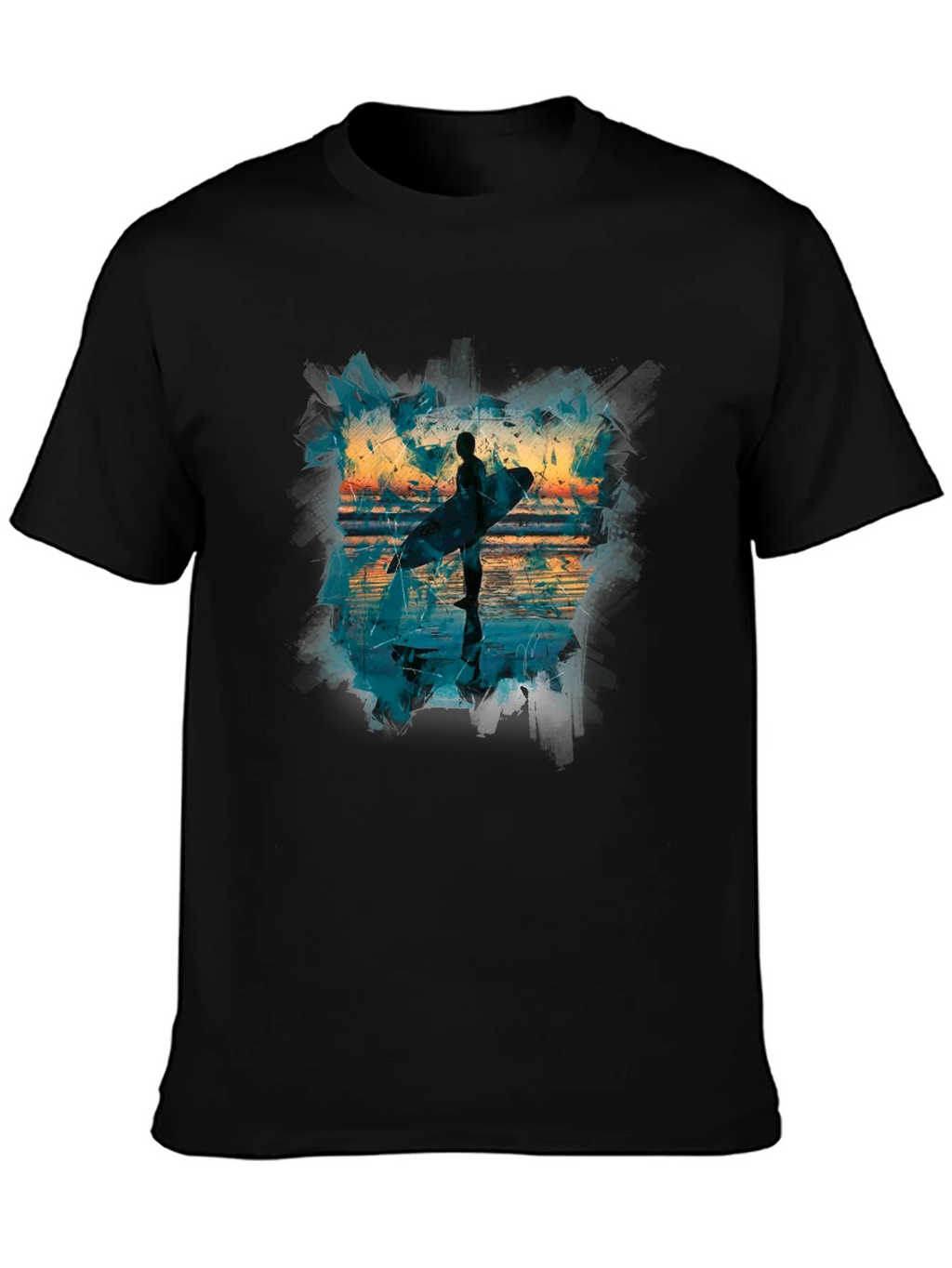 Surfer Silhouette Graphic Tee - Mens Black T-Shirt product image 3